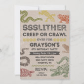 Invitations de parties de reptiles | Anniversaire  (Devant)
