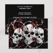 Invitations de parties personnalisées crâniennes b (Devant / Derrière)