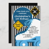 Invitations de patinage d'anniversaire de partie (Devant / Derrière)