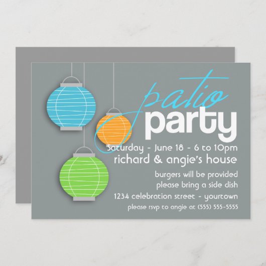 Invitations de patio d'été (Devant / Derrière)