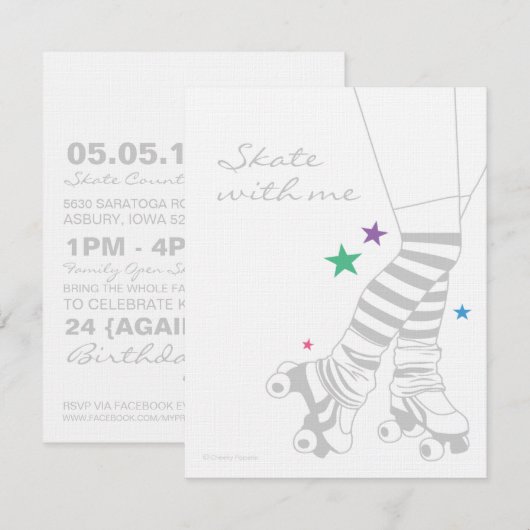 Invitations de pattes de patinage (Devant / Derrière)