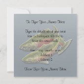 Invitations de pêche Art Saumon personnalisé RSVP (Dos)