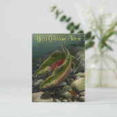 Invitations de pêche Art Saumon personnalisé RSVP (Debout devant)