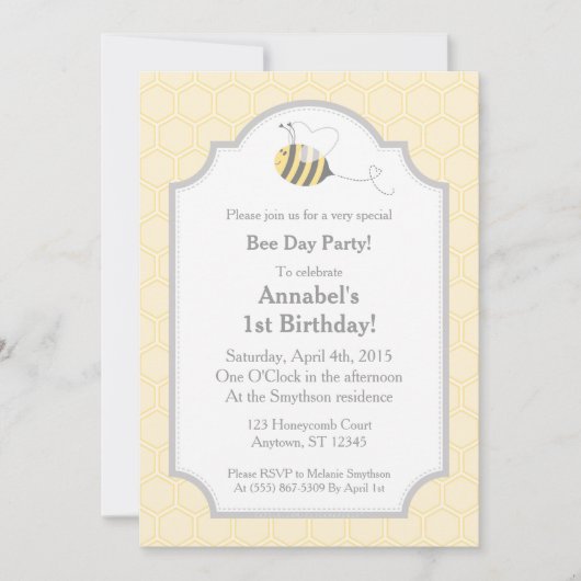 Invitations de peigne d'abeille (Devant)