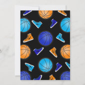 Invitations de peinture de basketball bleu orange (Dos)