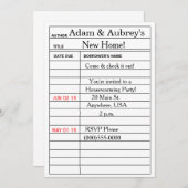 Invitations de pendaison de crémaillère "de carte (Devant / Derrière)