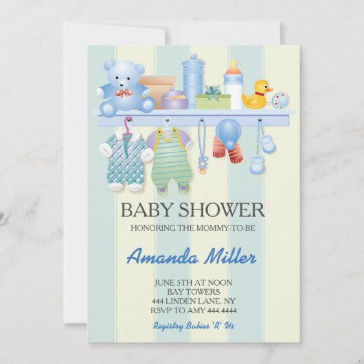 Invitations de pépinières baby showers (Devant)