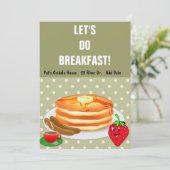 Invitations de petit-déjeuner Pancake (Debout devant)