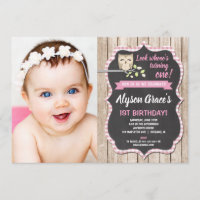 Invitations de photo d'anniversaire de hibou,