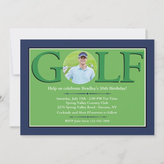 Invitations de photo de golf (Devant)