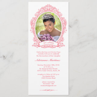 Invitations de photo de Quinceanera de blanc et de