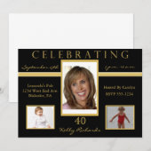 Invitations de photos de la fête du 40e anniversai (Devant / Derrière)