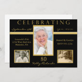 Invitations de photos de la fête du 80e anniversai (Devant / Derrière)