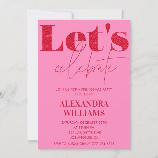 Invitations de Pink Red Friendsmas (Devant)