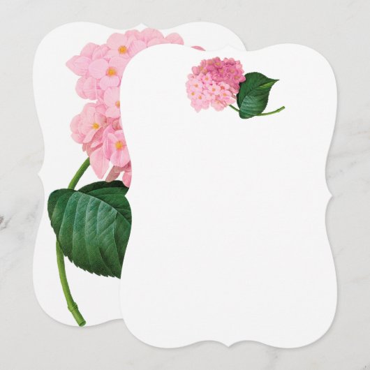 Invitations de Pink Redoute Hydrangea (Devant / Derrière)