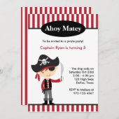 Invitations de pirate Boy (Devant / Derrière)