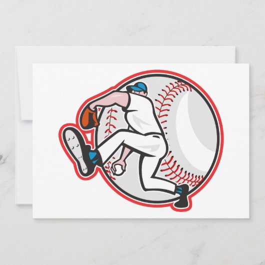 Invitations de Pitcher de Baseball (Devant)