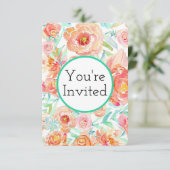Invitations de pivoines florales (Debout devant)