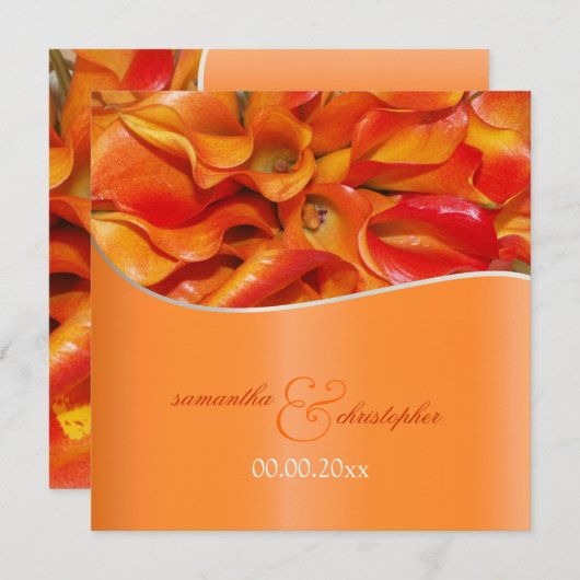 INVITATIONS DE PixDezines BURNT ORANGE CALLA LILY (Devant / Derrière)