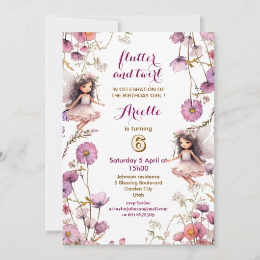Invitations de Pixie fleur sauvage Fairy Lavender (Devant)