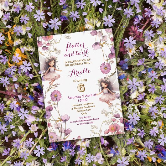 Invitations de Pixie fleur sauvage Fairy Lavender