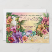 Invitations de plage et de fête de Luau (Dos)
