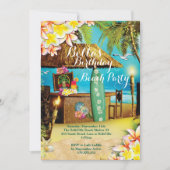 Invitations de plage et de fête de Luau (Devant)