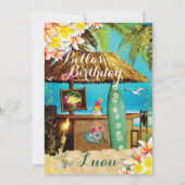 Invitations de plage et de fête de Luau (Dos)