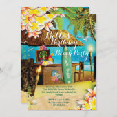 Invitations de plage et de fête de Luau (Devant / Derrière)