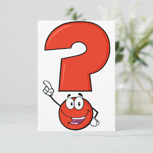 Invitations de point de question rouge