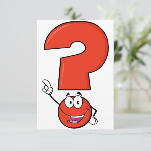 Invitations de point de question rouge (Debout devant)