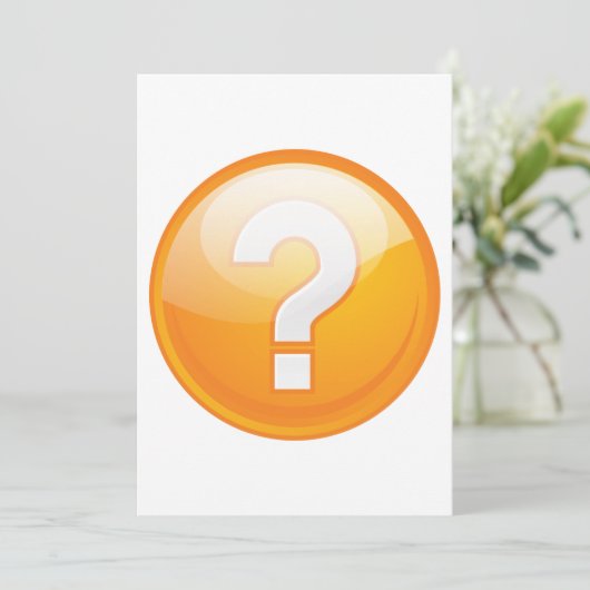 Invitations de points d'interrogation orange (Debout devant)