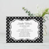 Invitations de points Polka noirs et blancs (Debout devant)