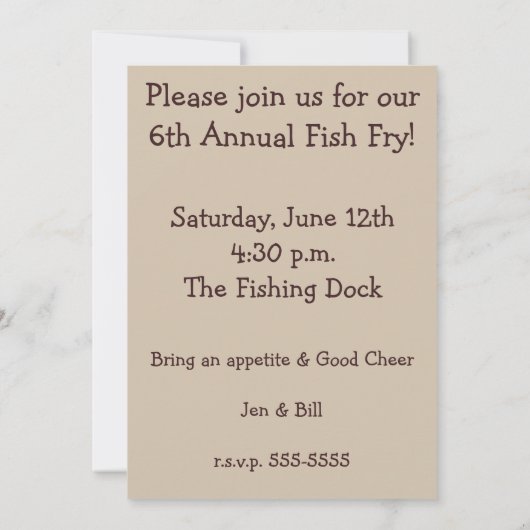 Invitations de poissons (Dos)