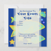 Invitations de poissons heureuses (Dos)