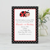Invitations de Polka Dot Ladybug Red & Black Party (Debout devant)