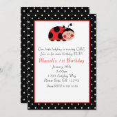 Invitations de Polka Dot Ladybug Red & Black Party (Devant / Derrière)