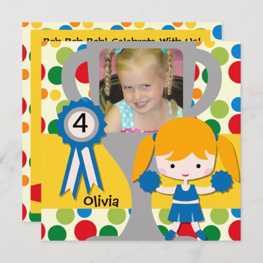 Invitations de Pom-pom girl personnalisées d'ajout (Devant / Derrière)