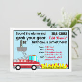 Invitations de pompiers pour 1er anniversaire Pomp (Debout devant)