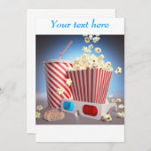 Invitations de pop-corn de cinéma (Devant / Derrière)