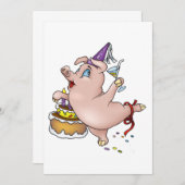Invitations de porc d'anniversaire (Devant / Derrière)