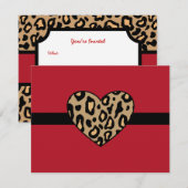 Invitations de Posters de animaux Leopard (Devant / Derrière)