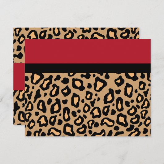 Invitations de Posters de animaux Leopard (Devant / Derrière)