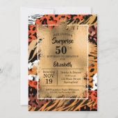 Invitations de Posters de animaux sauvages d'or 50 (Devant)