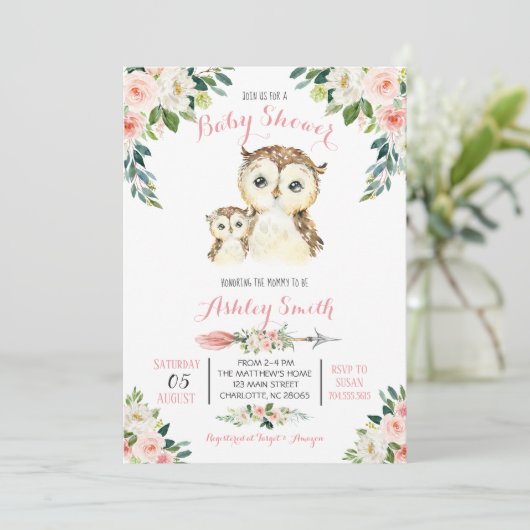 Invitations de poules de bois pour bébés (Debout devant)