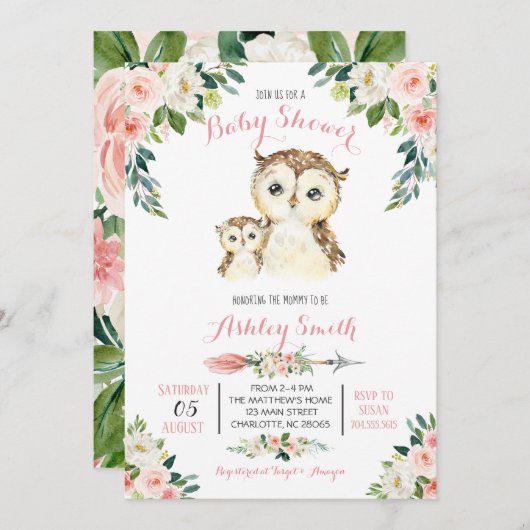 Invitations de poules de bois pour bébés (Devant / Derrière)