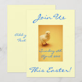 Invitations de poulets de Pâques jaunes (Devant / Derrière)