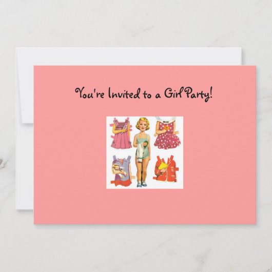 Invitations de poupées papier Vintages (Devant)