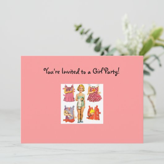 Invitations de poupées papier Vintages (Debout devant)