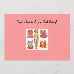Invitations de poupées papier Vintages